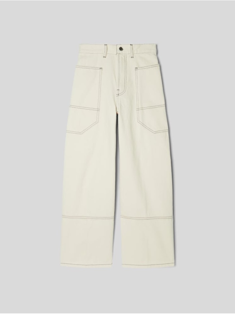 Everlane Cream Wide-Leg Barrel Jeans